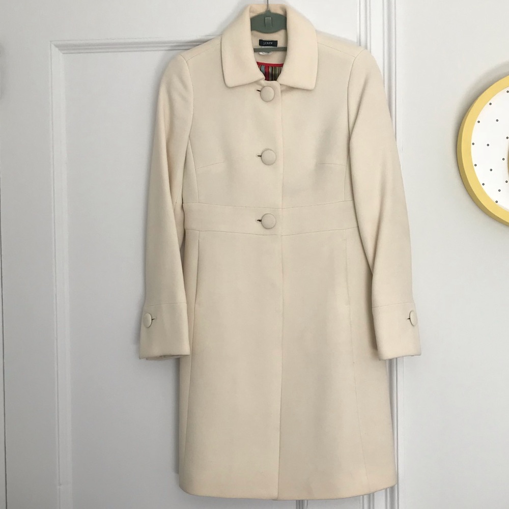 J.Crew Double Cloth Wool Coat (Cream) - Sz 2